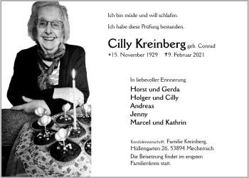 Anzeige von Cilly Kreinberg von  Blickpunkt Euskirchen 