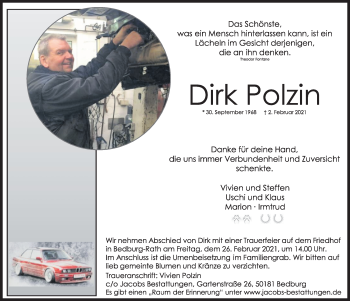 Anzeige von Dirk Polzin von  Werbepost 