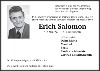 Anzeige von Erich Salomon von  Werbepost 