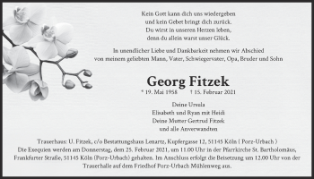Anzeige von Georg Fitzek von  Kölner Wochenspiegel 