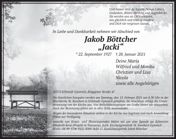 Anzeige von Jakob Böttcher von  Werbepost 