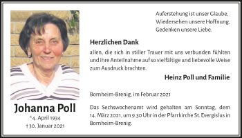 Anzeige von Johanna Poll von  Schaufenster/Blickpunkt 