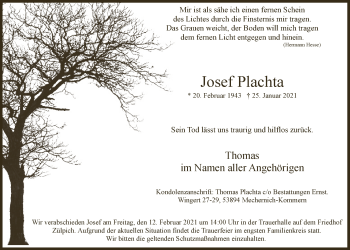 Anzeige von Josef Plachta von  Blickpunkt Euskirchen 