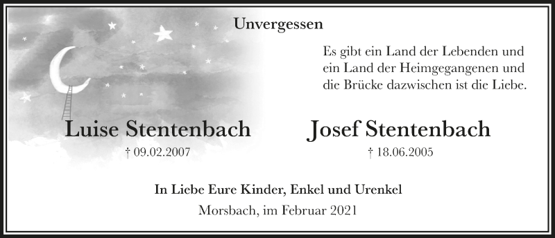  Traueranzeige für Luise Stentenbach vom 18.07.2023 aus  Lokalanzeiger 
