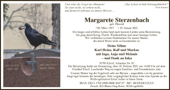 Anzeige von Margarete Sterzenbach von  Extra Blatt 