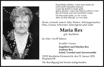 Anzeige von Maria Rex von  Schaufenster/Blickpunkt 