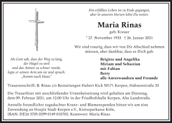 Anzeige von Maria Rinas von  Werbepost 
