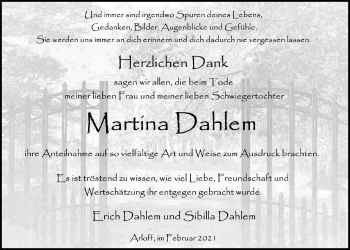 Anzeige von Martina Dahlem von  Blickpunkt Euskirchen 