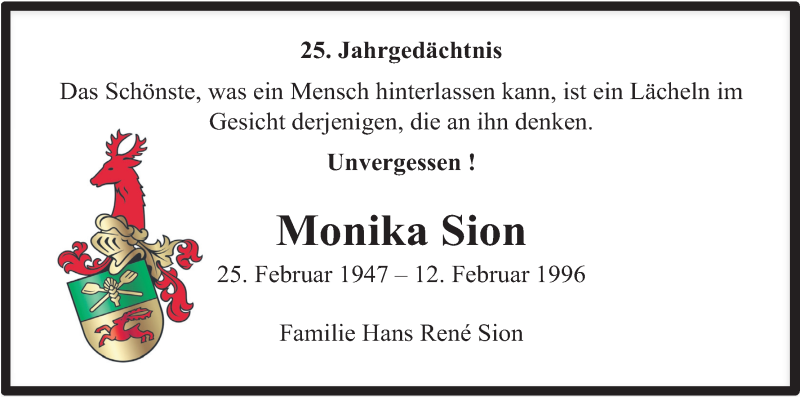  Traueranzeige für Monika Sion vom 20.02.2021 aus Kölner Stadt-Anzeiger / Kölnische Rundschau / Express