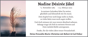 Anzeige von Nadine Désirée Jäkel von  Anzeigen Echo 