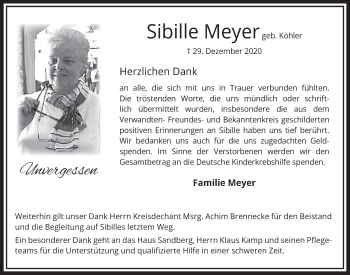 Anzeige von Sibille Meyer von  Werbepost 