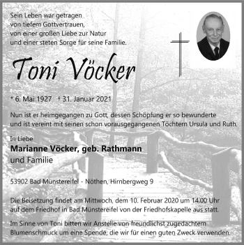 Anzeige von Toni Vöcker von  Blickpunkt Euskirchen 