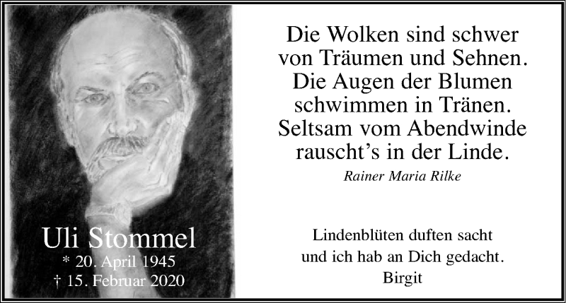  Traueranzeige für Uli Stommel vom 13.02.2021 aus Kölner Stadt-Anzeiger / Kölnische Rundschau / Express