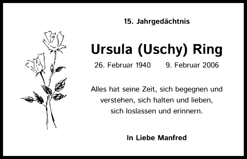  Traueranzeige für Ursula Ring vom 18.07.2023 aus Kölner Stadt-Anzeiger / Kölnische Rundschau / Express