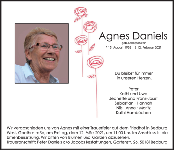 Anzeige von Agnes Daniels von  Werbepost 
