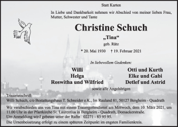 Anzeige von Christine Schuch von  Werbepost 