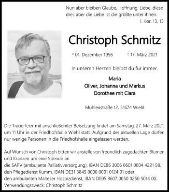 Anzeige von Christoph Schmitz von Kölner Stadt-Anzeiger / Kölnische Rundschau / Express
