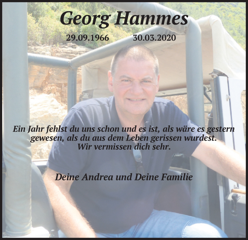  Traueranzeige für Georg Hammes vom 30.03.2021 aus Kölner Stadt-Anzeiger / Kölnische Rundschau / Express