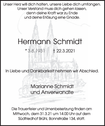 Anzeige von Hermann Schmidt von  Schlossbote/Werbekurier 