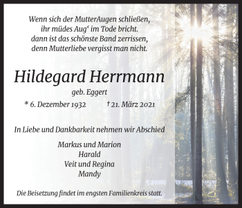 Anzeige von Hildegard Herrmann von Kölner Stadt-Anzeiger / Kölnische Rundschau / Express