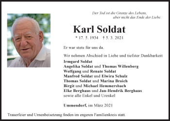 Anzeige von Karl Soldat von  Werbepost 