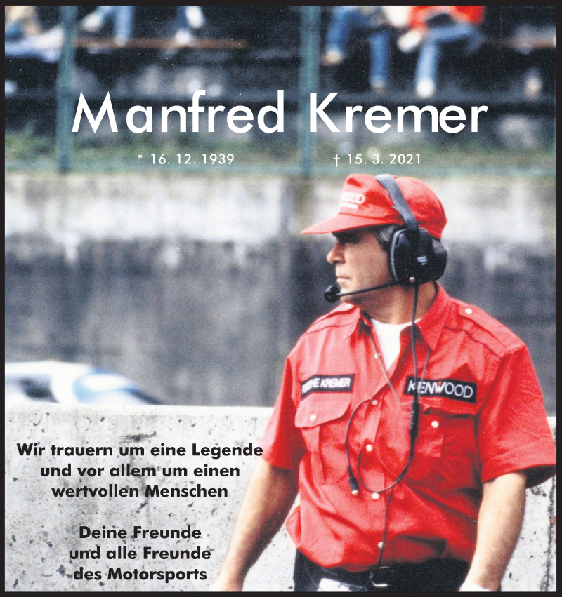  Traueranzeige für Manfred Kremer vom 20.03.2021 aus Kölner Stadt-Anzeiger / Kölnische Rundschau / Express