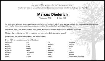 Anzeige von Marcus Diederich von Kölner Stadt-Anzeiger / Kölnische Rundschau / Express