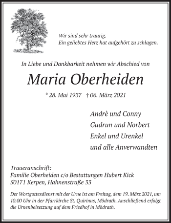 Anzeige von Maria Oberheiden von  Werbepost 