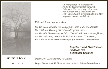 Anzeige von Maria Rex von  Schaufenster/Blickpunkt 