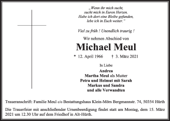 Anzeige von Michael Meul von  Wochenende 