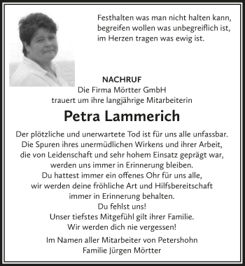 Anzeige von Petra Lammerich von  Extra Blatt 