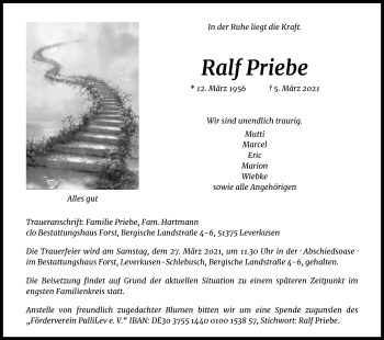 Anzeige von Ralf Priebe von Kölner Stadt-Anzeiger / Kölnische Rundschau / Express