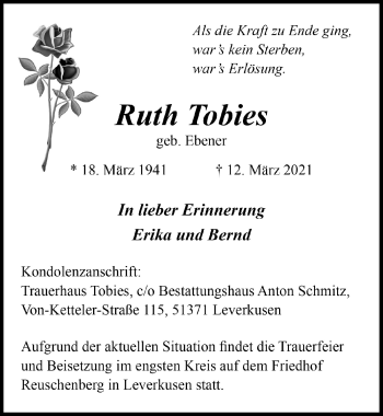 Anzeige von Ruth Tobies von  Lokale Informationen 