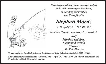 Anzeige von Stephan Moritz von  Wochenende 