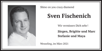 Anzeige von Sven Fischenich von  Schlossbote/Werbekurier 