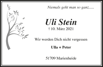 Anzeige von Uli Stein von  Anzeigen Echo 