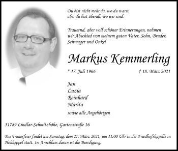 Anzeige von Warkus Kemmerling von Kölner Stadt-Anzeiger / Kölnische Rundschau / Express