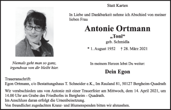 Anzeige von Antonie Ortmann von  Werbepost 