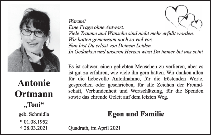  Traueranzeige für Antonie Ortmann vom 18.07.2023 aus  Werbepost 