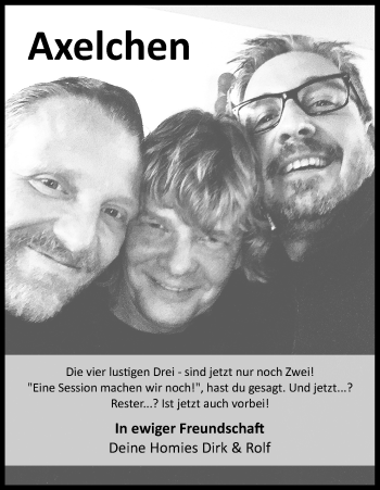 Anzeige von Axelchen  von Kölner Stadt-Anzeiger / Kölnische Rundschau / Express