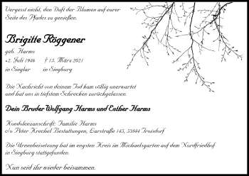 Anzeige von Brigitte Röggener von Kölner Stadt-Anzeiger / Kölnische Rundschau / Express