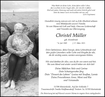 Anzeige von Christel Müller von  Anzeigen Echo 