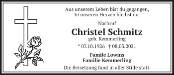 Anzeige von Christel Schmitz von  Werbepost 