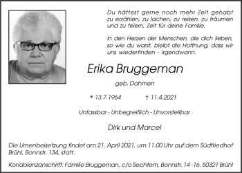 Anzeige von Erika Bruggeman von  Schlossbote/Werbekurier 