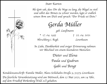 Anzeige von Gerda Müller von  Lokale Informationen 