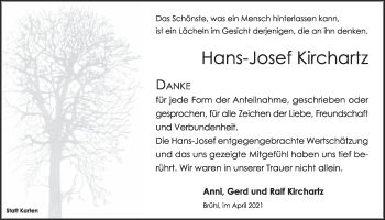 Anzeige von Hans-Josef Kirchartz von  Schlossbote/Werbekurier 