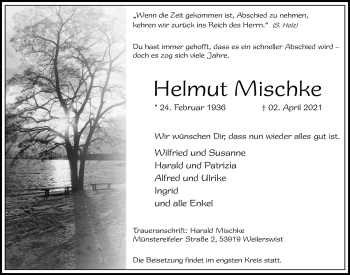 Anzeige von Helmut Mischke von  Blickpunkt Euskirchen 
