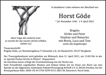 Anzeige von Horst Göde von  Werbepost 