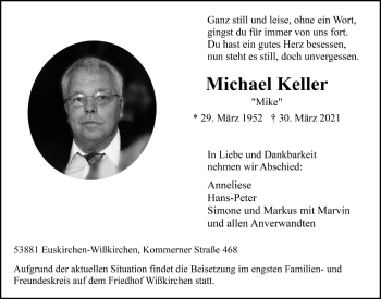Anzeige von Michael Keller von  Blickpunkt Euskirchen 