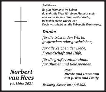 Anzeige von Norbert van Hess von  Werbepost 